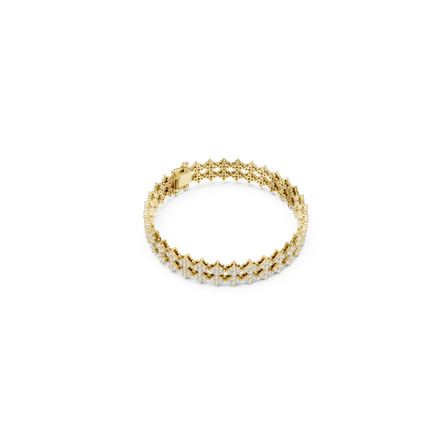 Luxury Diamond Tennis Bracelet | Elegant Floral White Gold Style