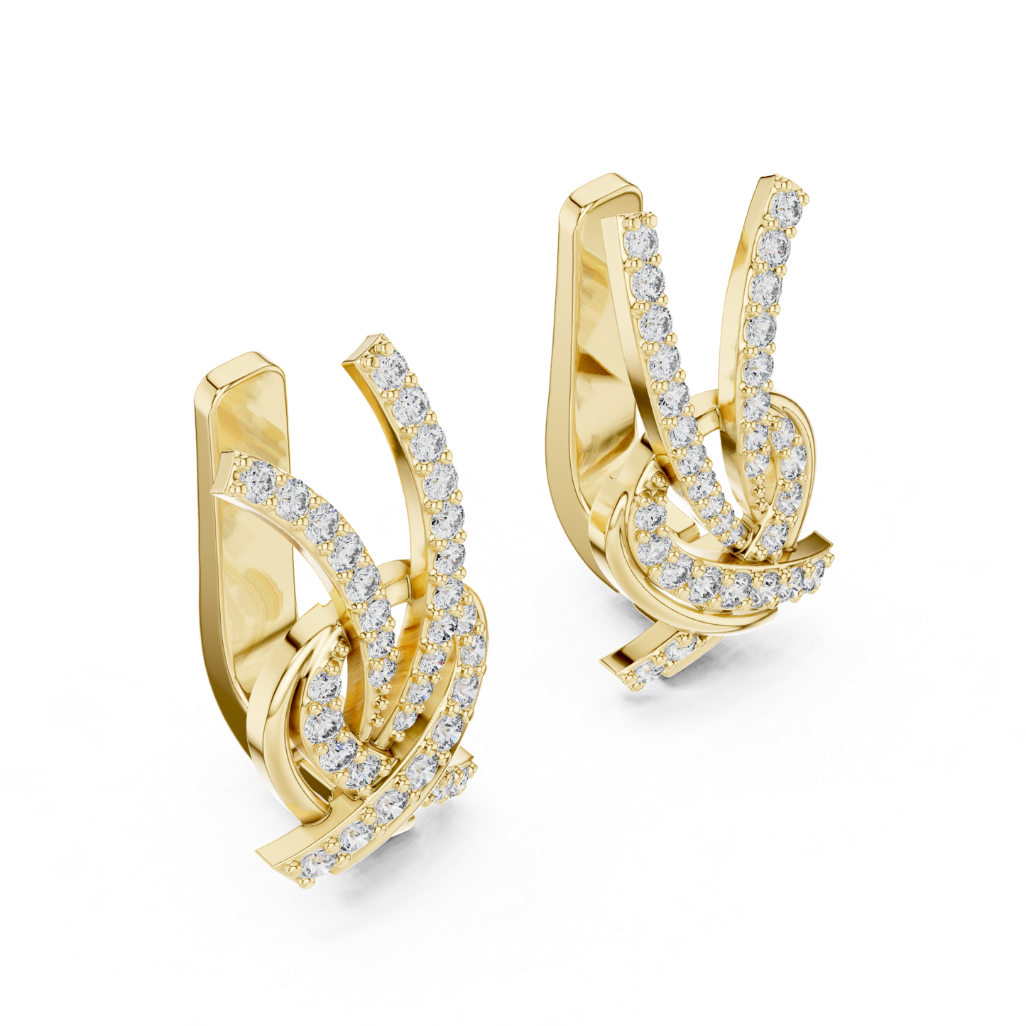 Twisted Diamond Drop Earrings with Criss Cross Elegance | Contemporary Luxury