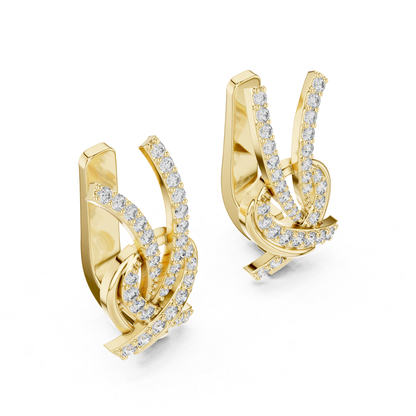 Twisted Diamond Drop Earrings with Criss Cross Elegance | Contemporary Luxury