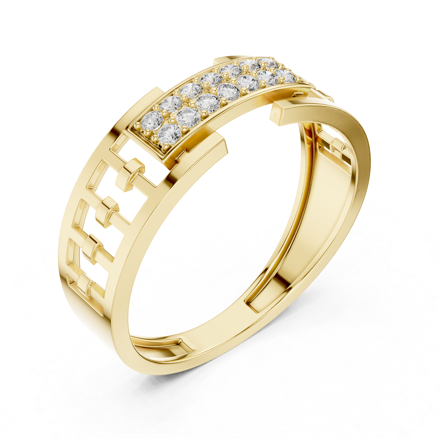 Round Diamond Men's Wedding Rings | Modern Luxury Band