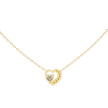 Heart Cut Lab Grown Diamond Double-Heart Pendent with Chain