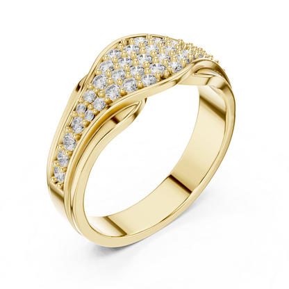 Round Diamond Cluster Wave Band | Elegant Luxury Style