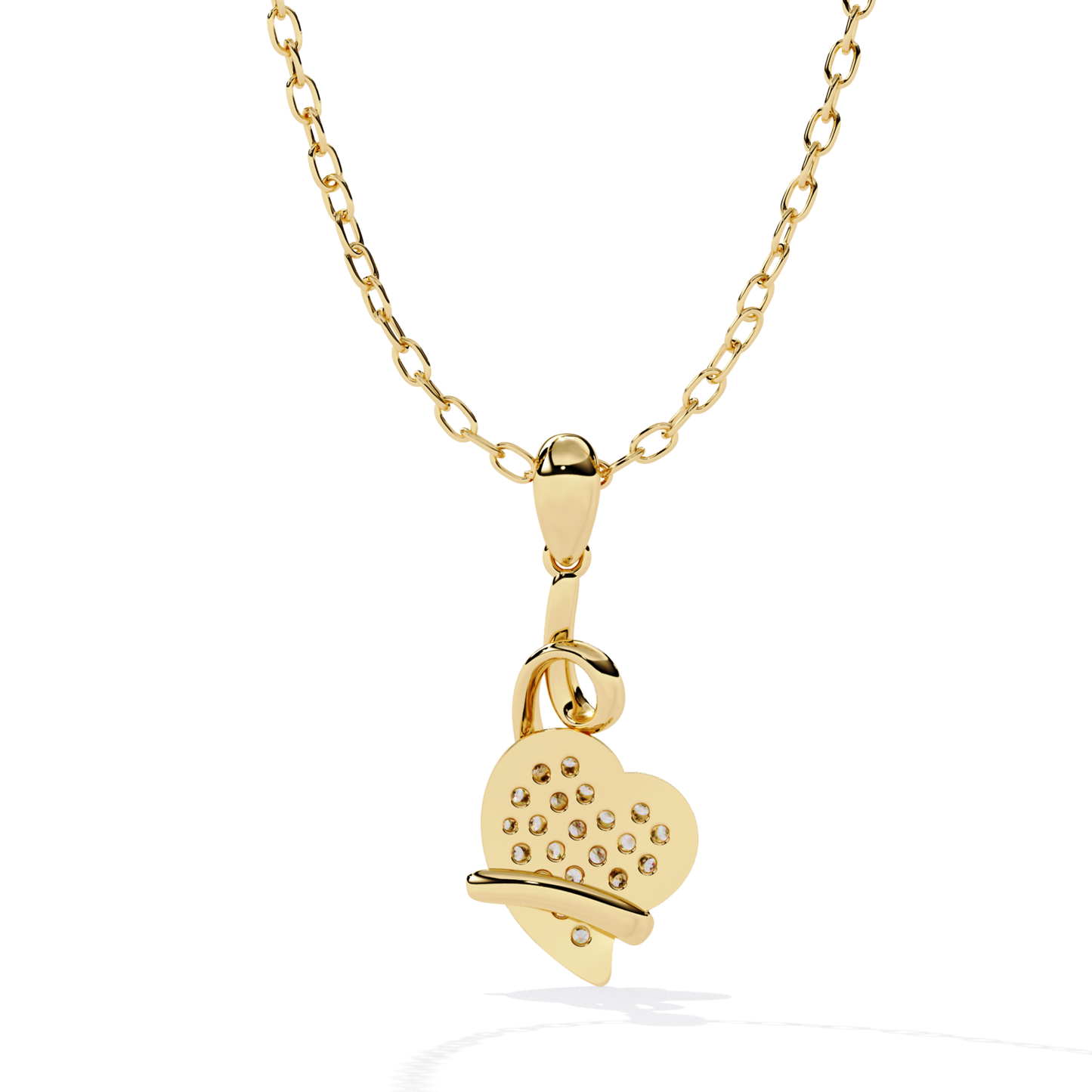 Flowing Love Heart Diamond Pendant Design