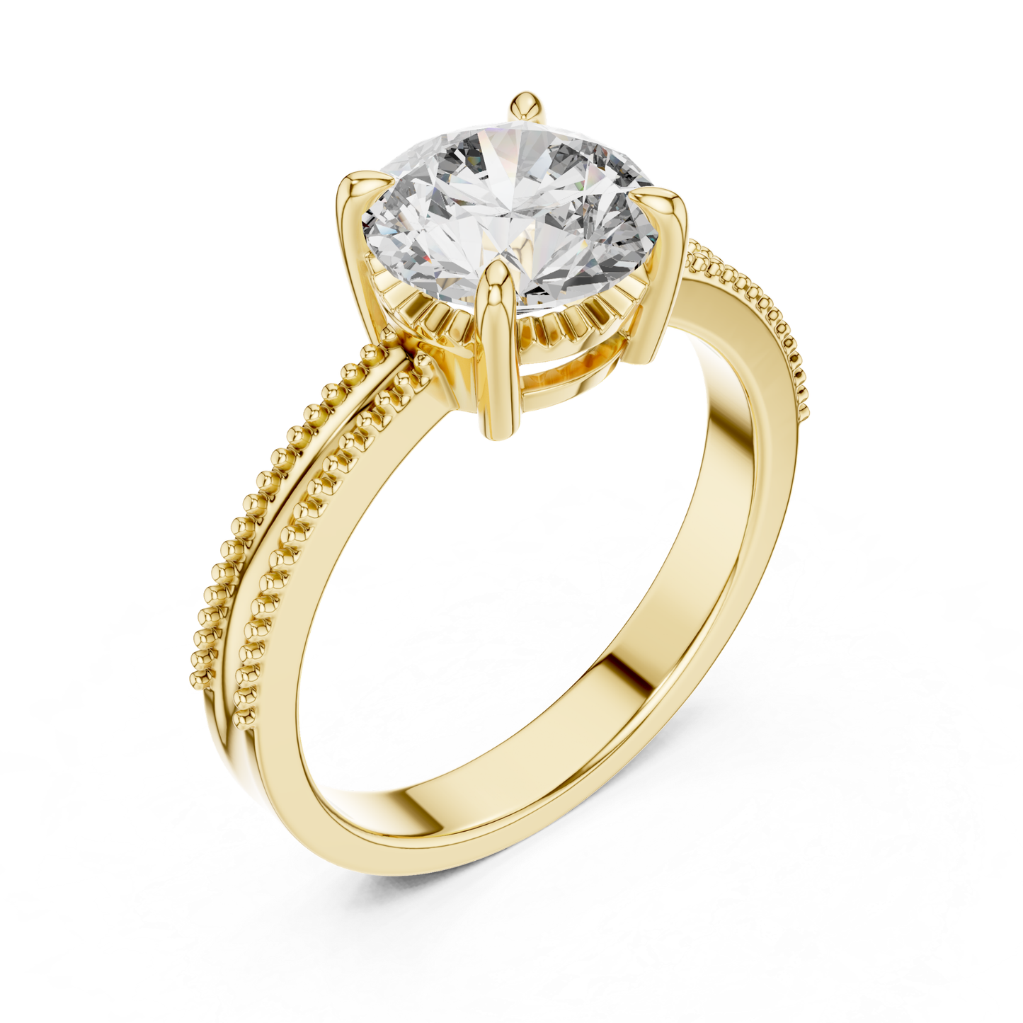 Round Diamond Double Edge Band Ring | Double the Brilliance