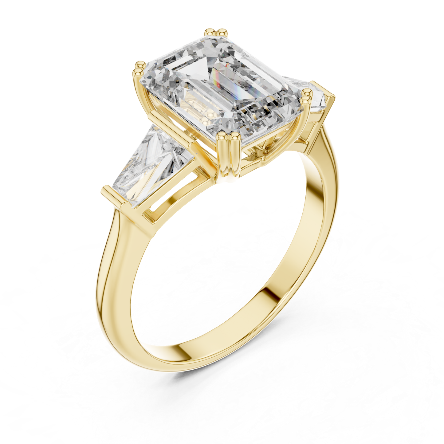 Emerald Cut Diamond Ring with Baguette Side Stones | Step-Cut Legacy