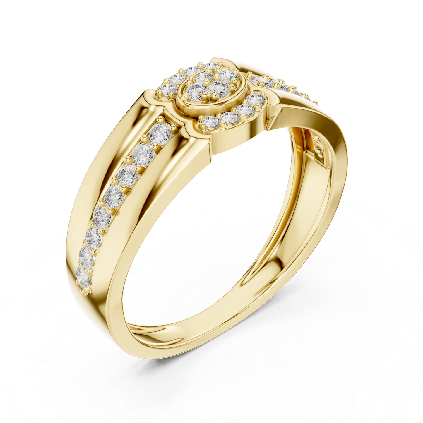 Round Diamond Cluster Band Ring | Modern Luxury Style