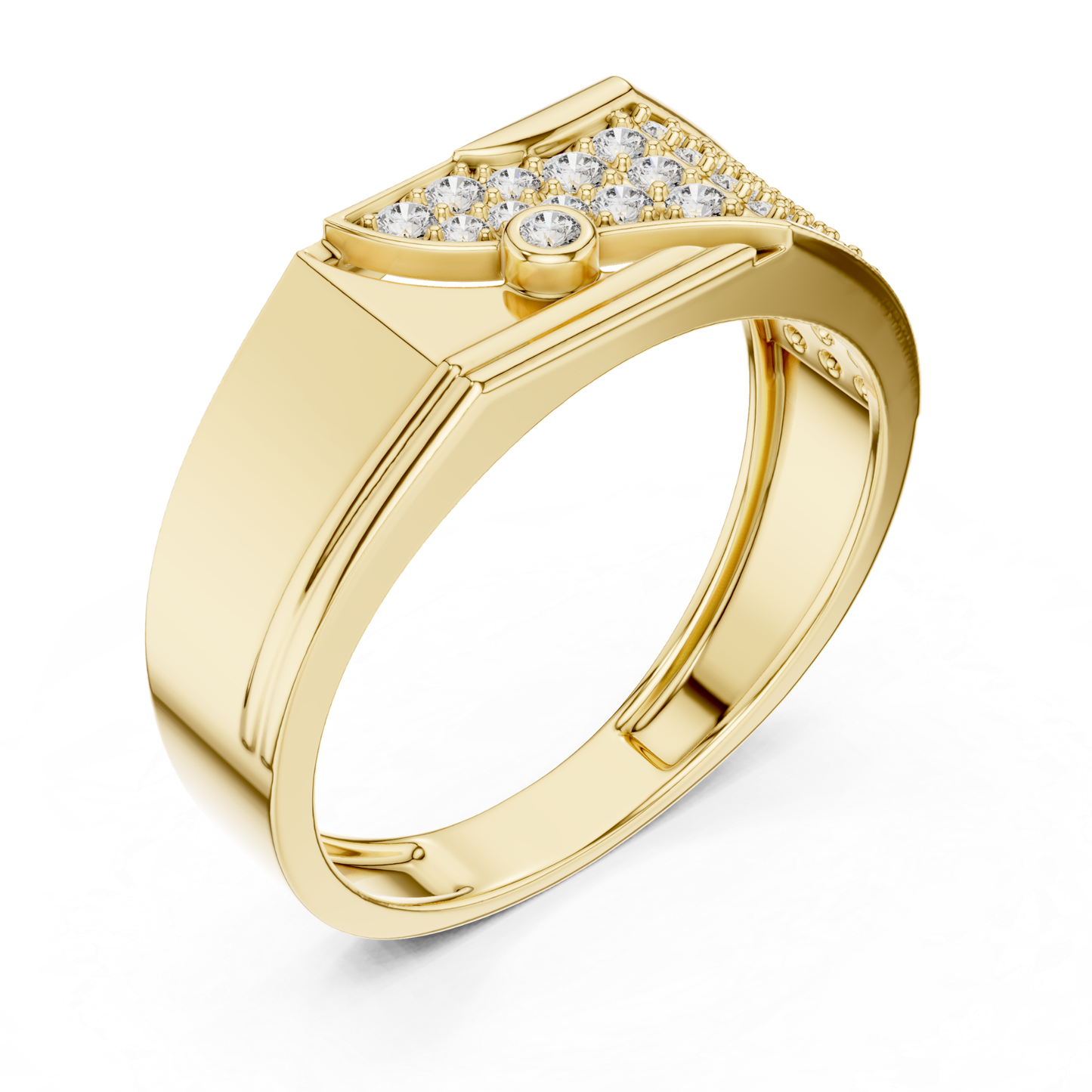 Round Diamond Luxury Band | Modern White Gold Statement Style