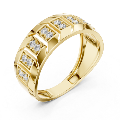 Round Diamond Men's Band | Modern Luxury Wedding Style