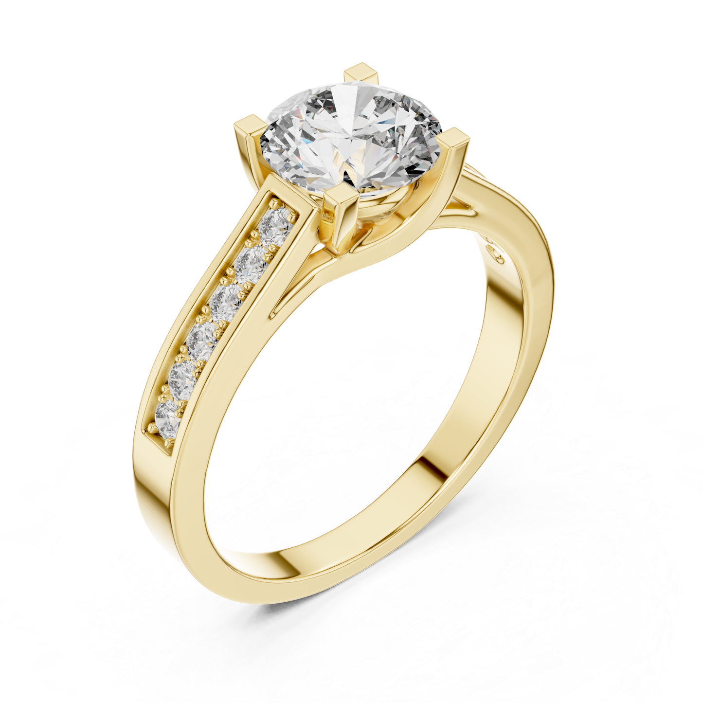 Round Diamond Channel Set Band Ring | Fine 18K 14K 10K Gold