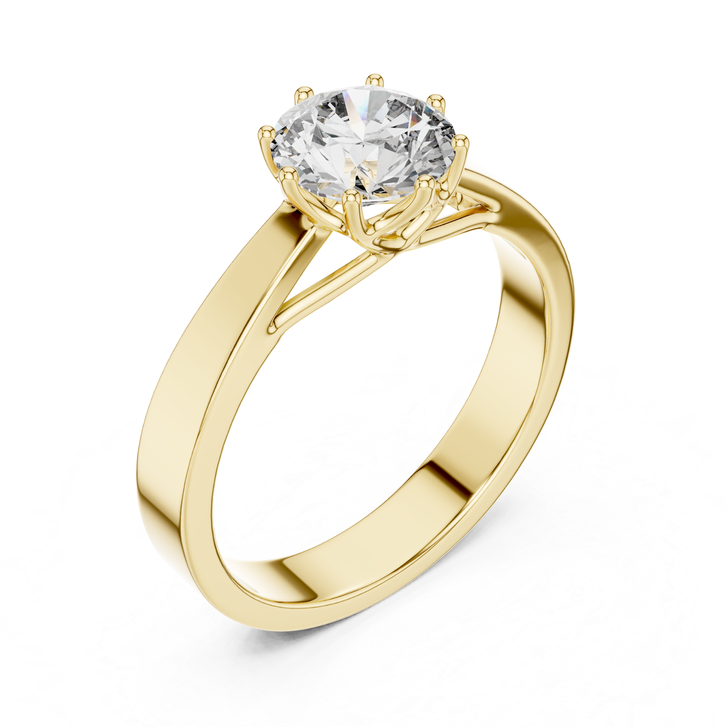 Round Diamond Solitaire Ring | 18K Gold Fine Jewelry