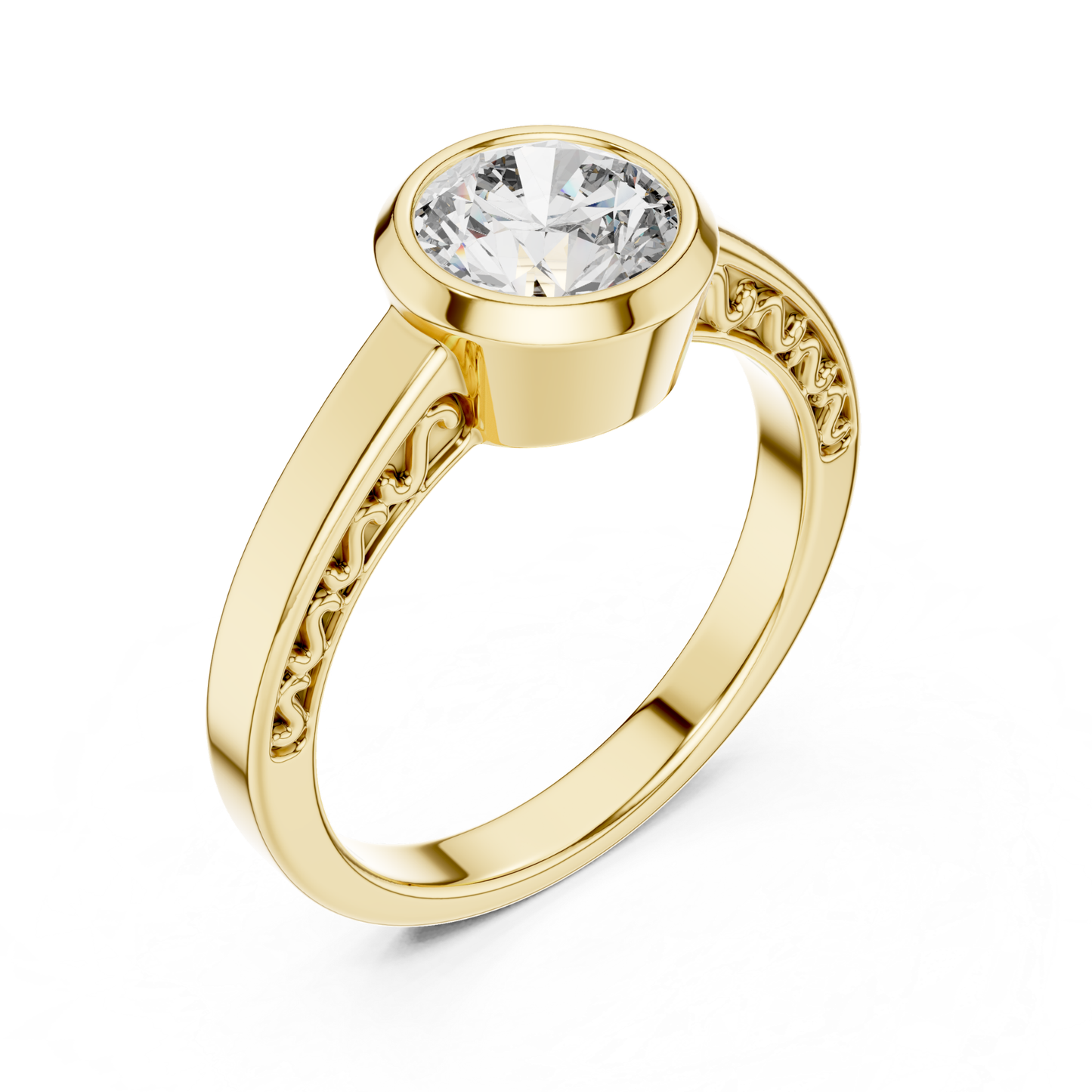 Round Cut Diamond Bezel Set Ring | Perfectly Encircled in Luxury