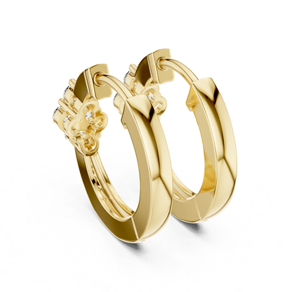 Floral Diamond Hoop Earrings with Round Brilliant Cluster Detail | Eternal Bloom