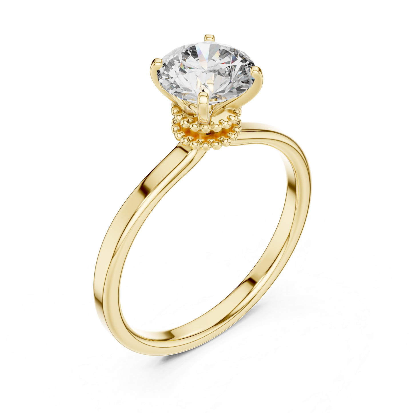 Round Diamond Classic Band Ring | 18K Gold Fine Jewelry
