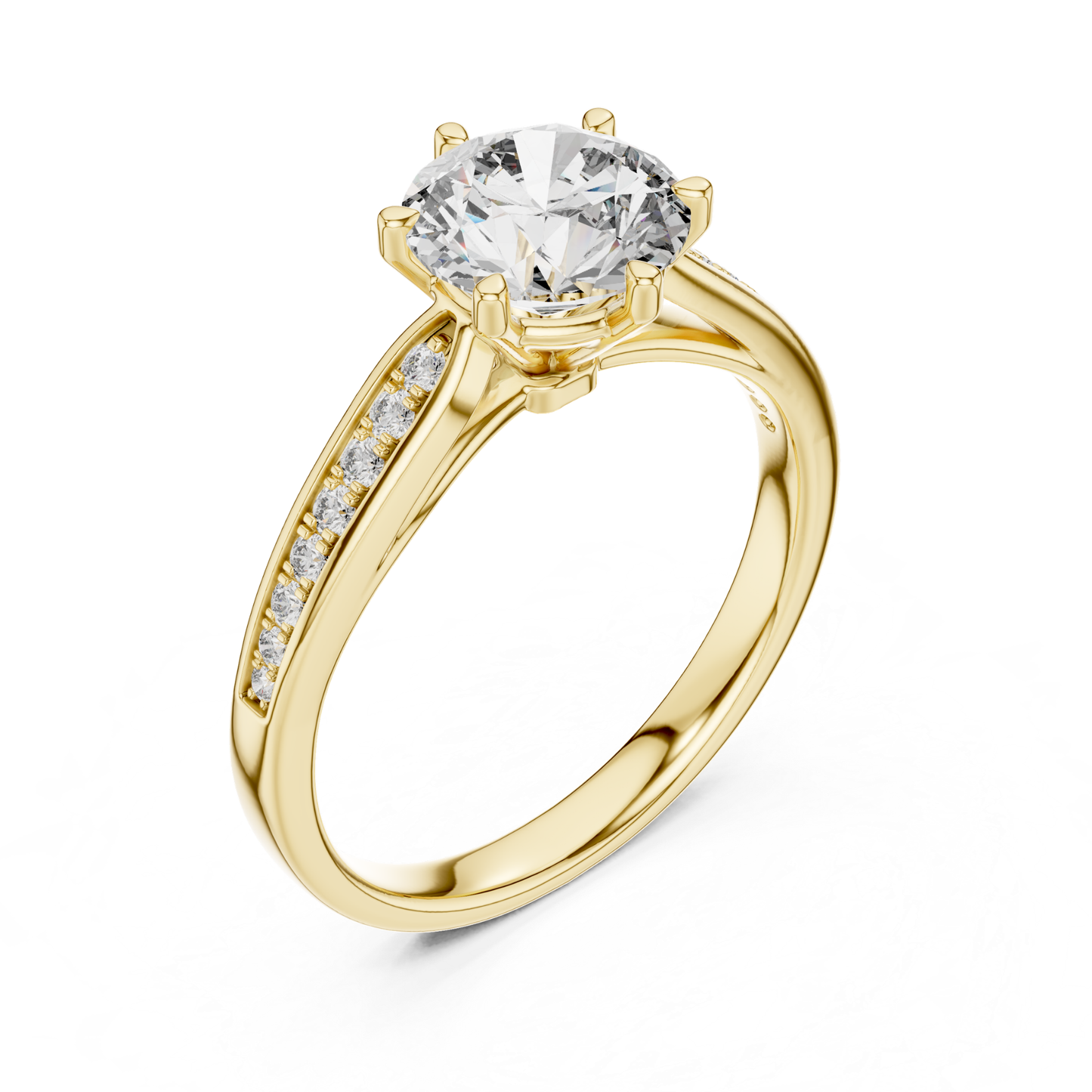 Round Diamond Channel Side Band Ring | Brilliance in Perfect Flow