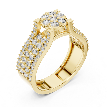 Flower Cluster Diamond Ring | Luxury Pave Gold Ring Style