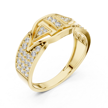 Round Diamond Luxury Band | Modern Geometric Style