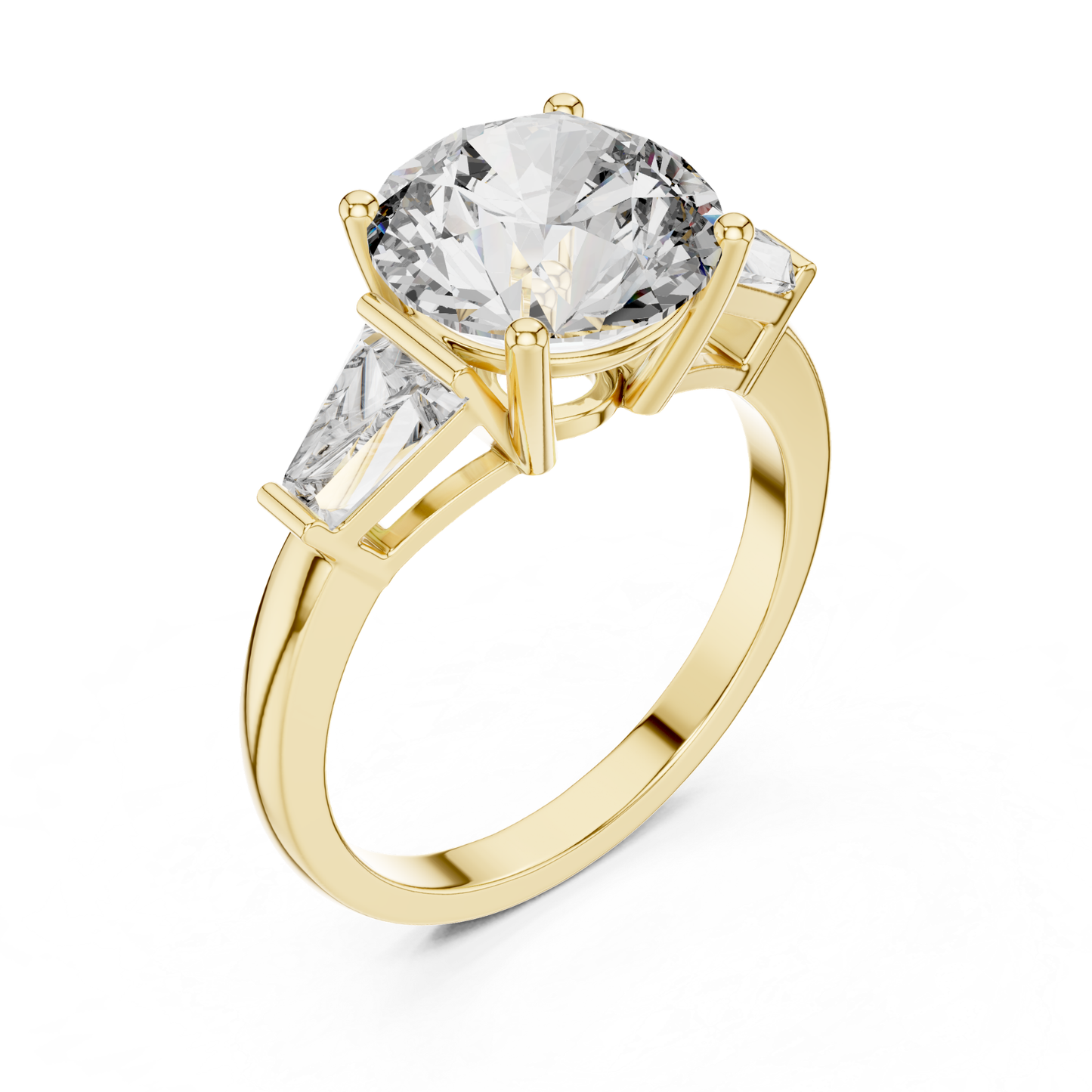 Round Diamond Ring with Side Stones | Brilliance All Around