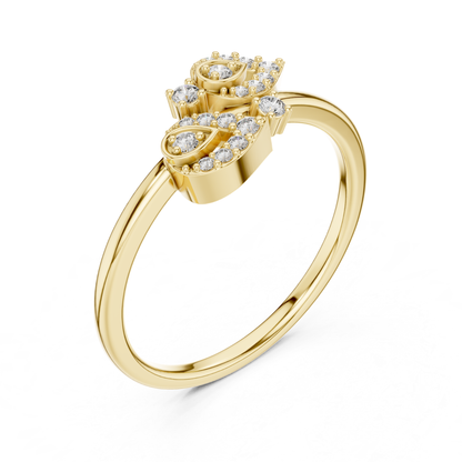Pear Cut Open Wrap Diamond Rings | Elegant White Gold Style