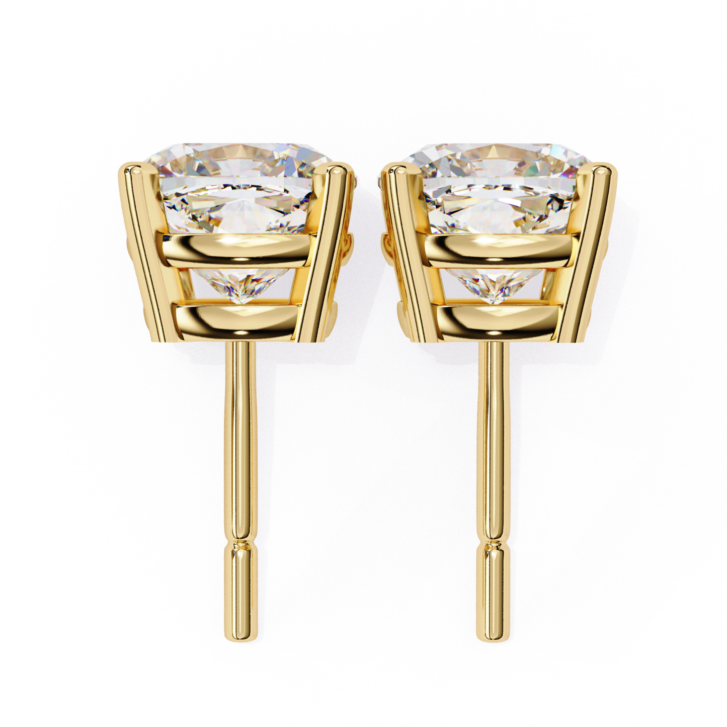Pure Glow Laborgezüchtete Diamantkissen-Ohrstecker | Feines 18K Gold