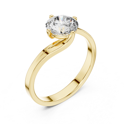 Round Diamond Wrap Band Ring | 18K Gold Fine Jewelry