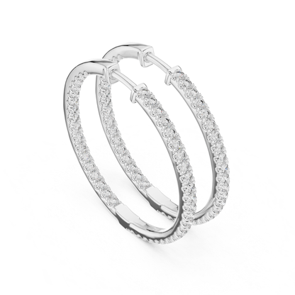 Classic Diamond Hoop Earrings with Brilliant Pave Elegance | Luxury Jewelry
