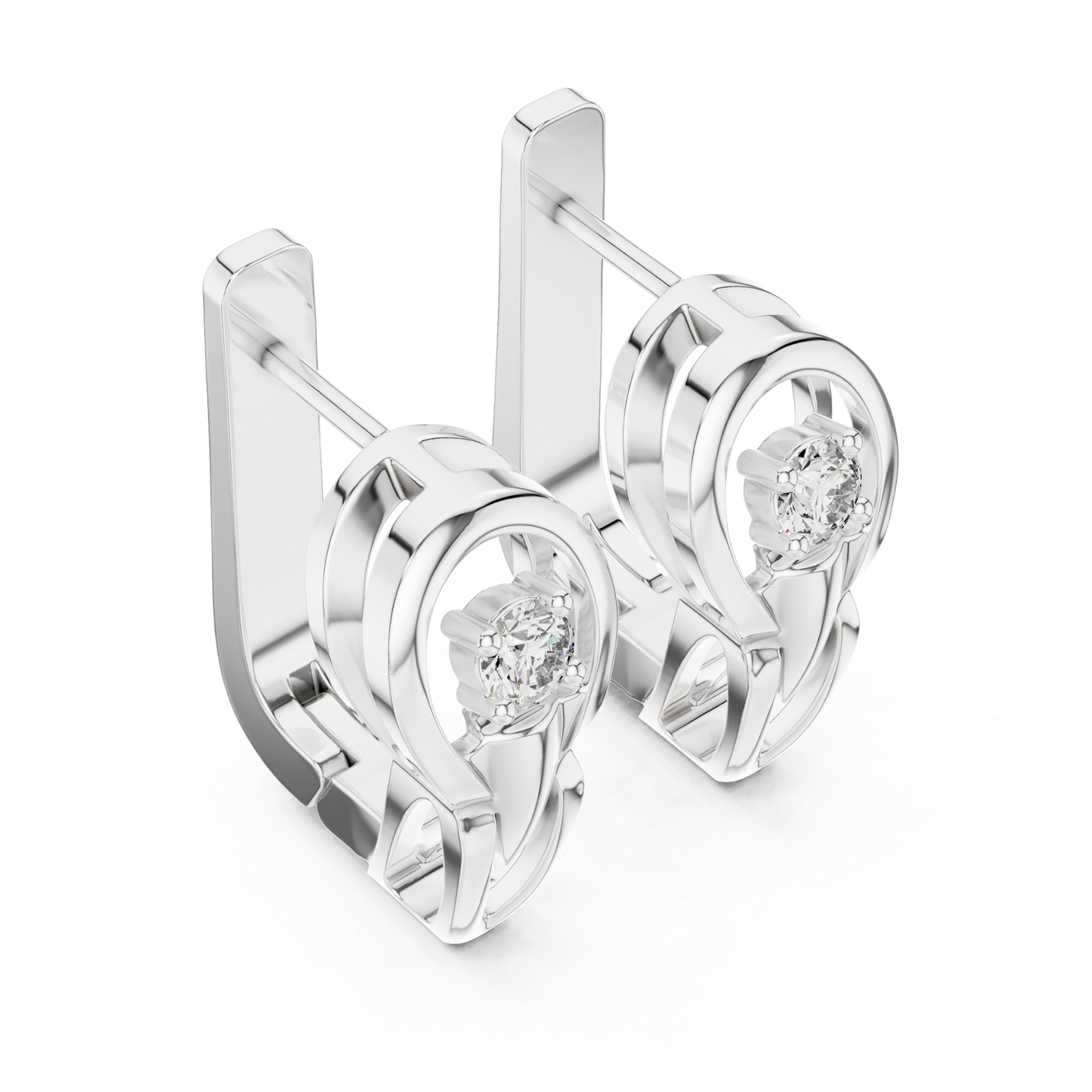 Oval Open Frame Diamond Hoop Earrings | Minimal Modern Elegance
