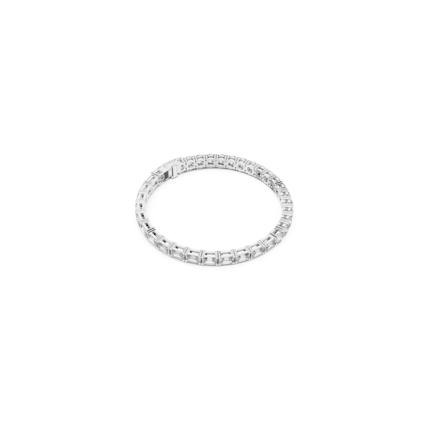 Round & Emerald Cut Diamond Tennis Bracelet | Luxury Elegance Style
