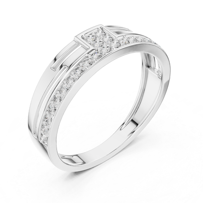 Round Diamond Channel Set Wedding Band | Modern Luxury Style