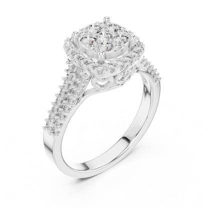 Round Cluster Halo Diamond Rings | Luxury Vintage Style