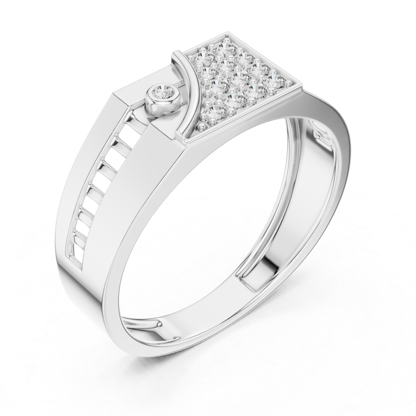 Luxury Round Diamond Band | Modern Geometric Statement Style