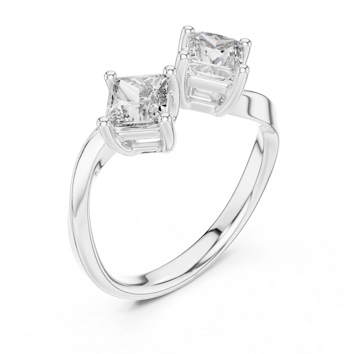 Princess Cut Open Wrap Diamond Ring | Modern Luxury Style