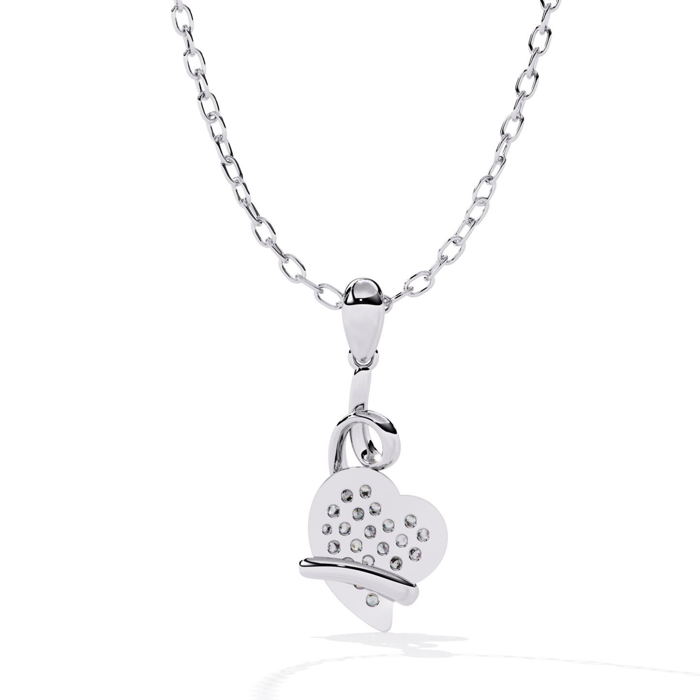 Flowing Love Heart Diamond Pendant Design