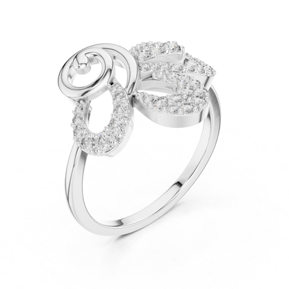 Elegant Diamond Swirl Open Ring | Luxury Contemporary Style