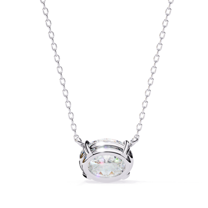 Oval Cut Lab Grown Diamond Pendant With Chain