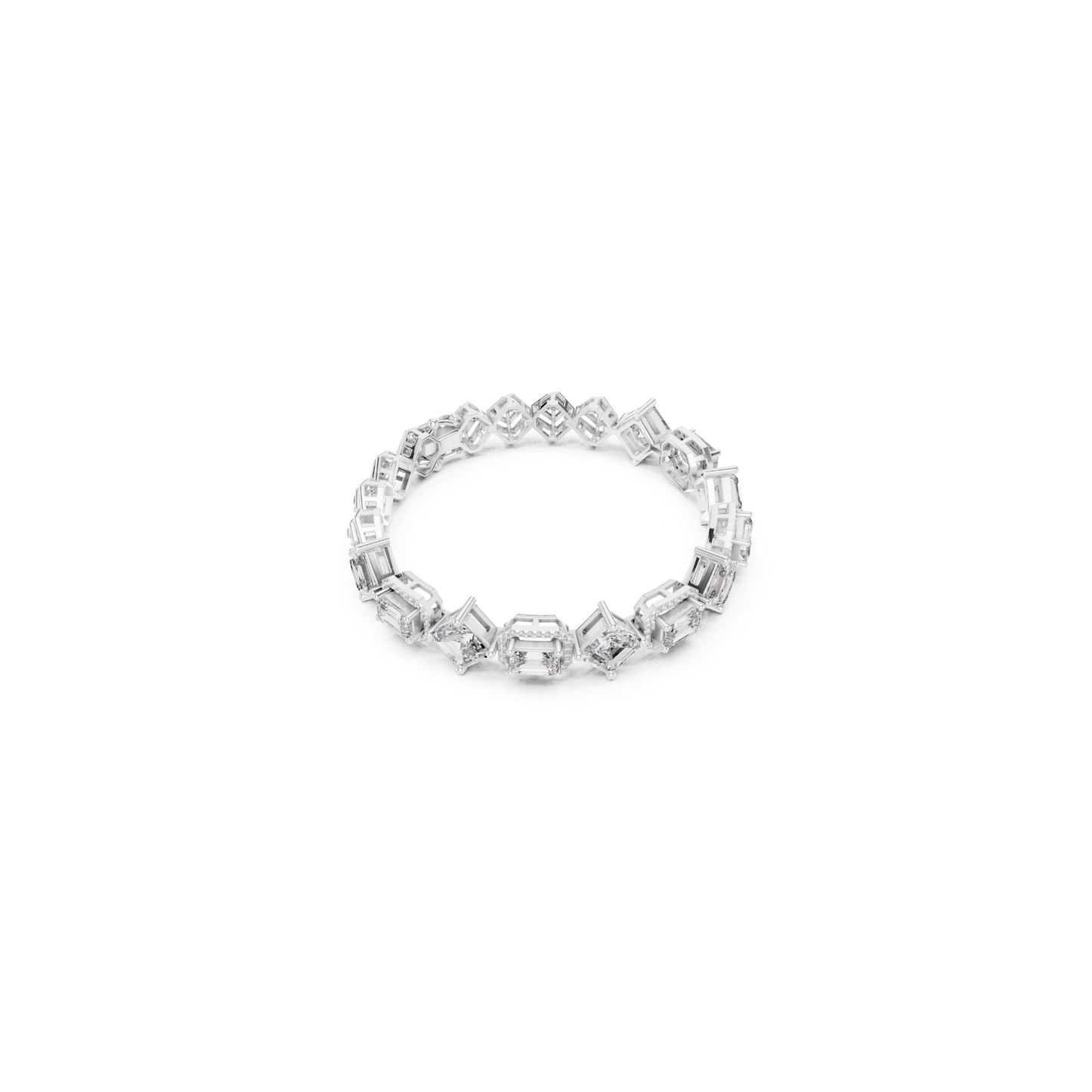 Round, Emerald & Radiant Diamond Bracelet | Luxury Tennis Style