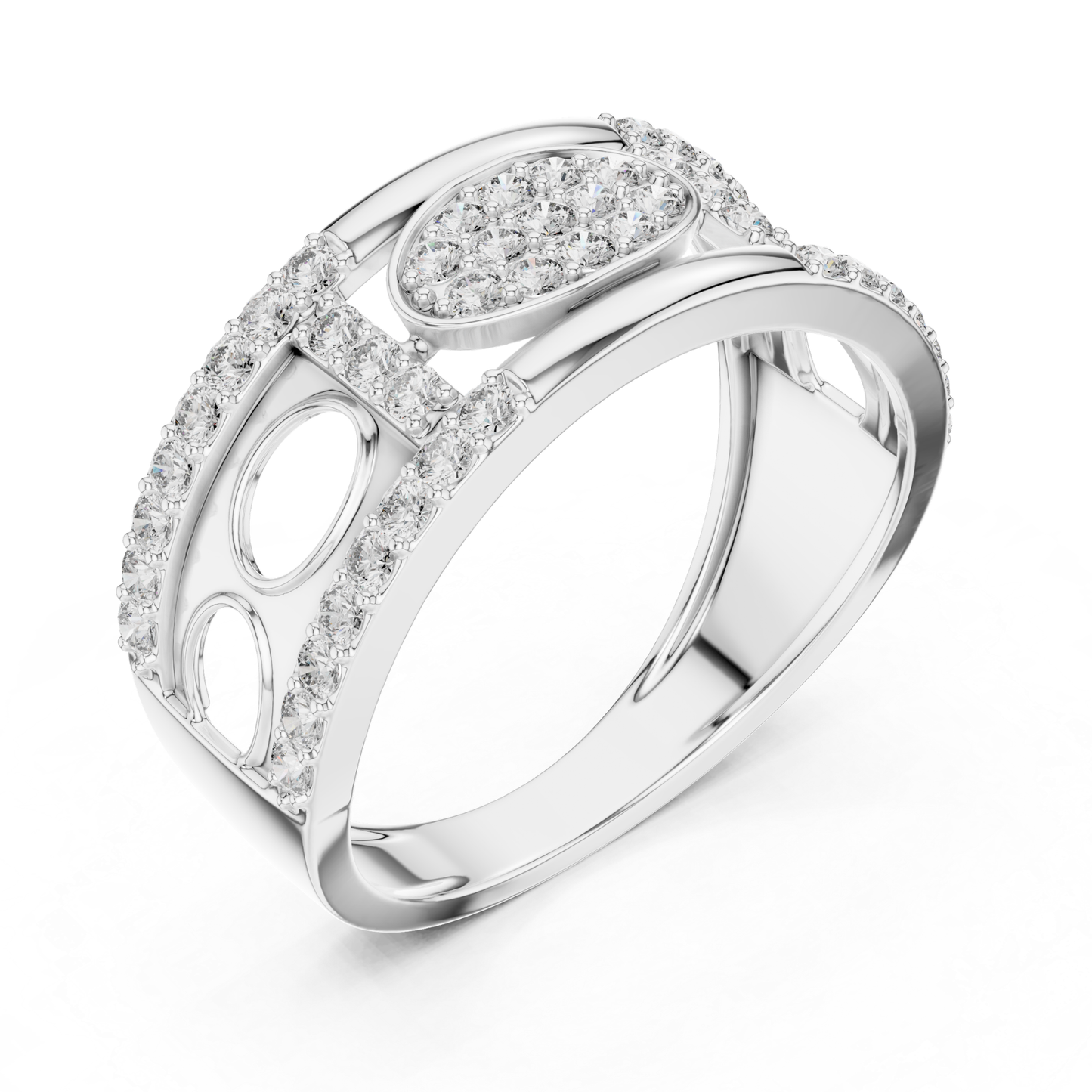Luxury Diamond Open Pattern Band | Contemporary Fine Jewelry Style
