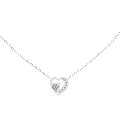 Heart Cut Lab Grown Diamond Double-Heart Pendent with Chain