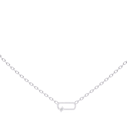 Cushion Cut Lab Grown Diamond Link Pendant With Chain | 18K