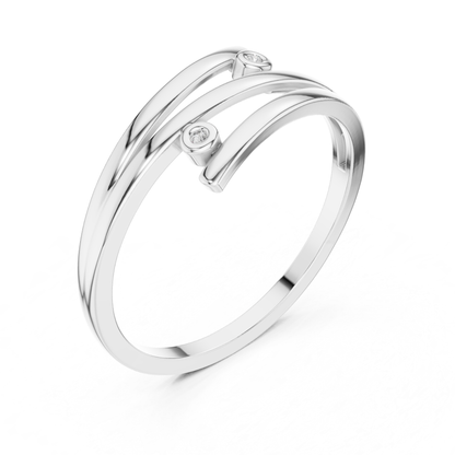 Bezel Diamond Open Wrap Ring | Modern Minimal Luxury Style