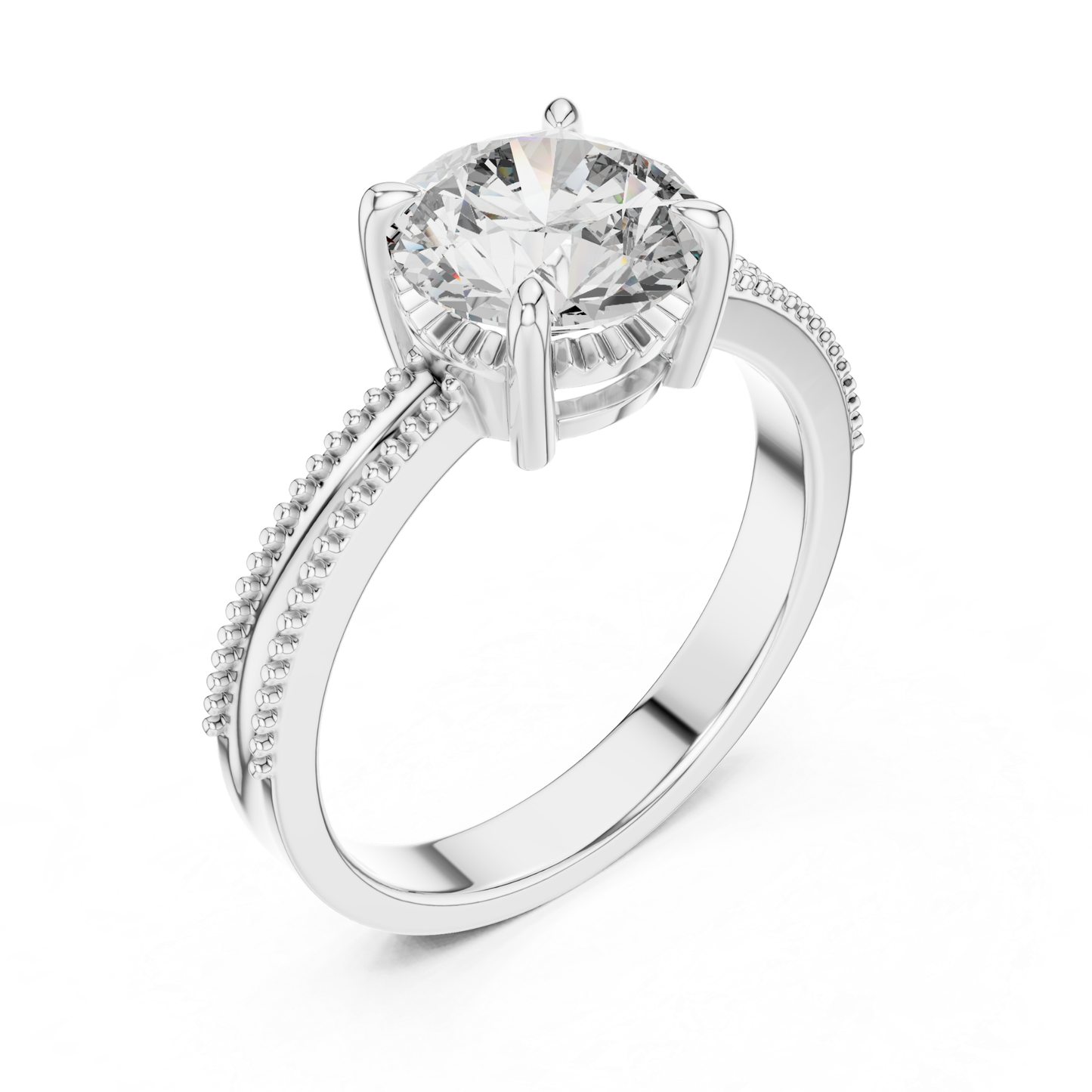 Round Diamond Double Edge Band Ring | Double the Brilliance