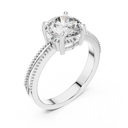 Round Diamond Double Edge Band Ring | Double the Brilliance