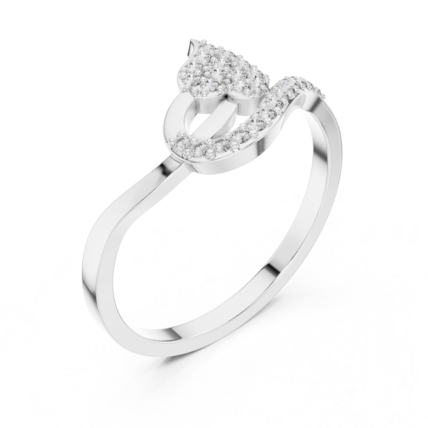 Elegant Leaf Diamond Open Ring | Nature Inspired Luxury Style
