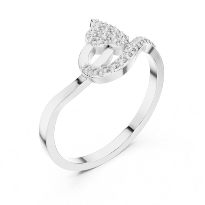 Elegant Leaf Diamond Open Ring | Nature Inspired Luxury Style