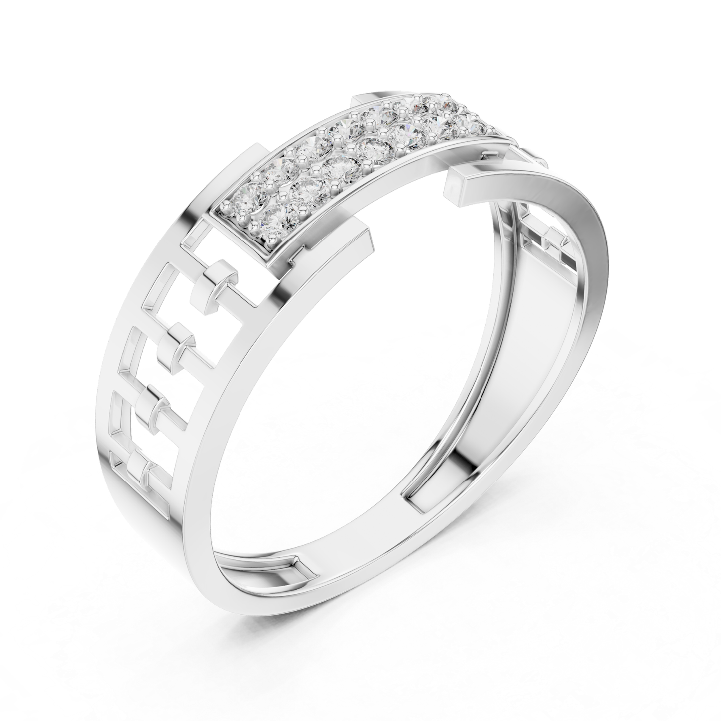 Round Diamond Men's Wedding Rings | Modern Luxury Band