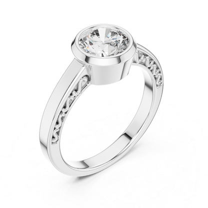 Round Cut Diamond Bezel Set Ring | Perfectly Encircled in Luxury