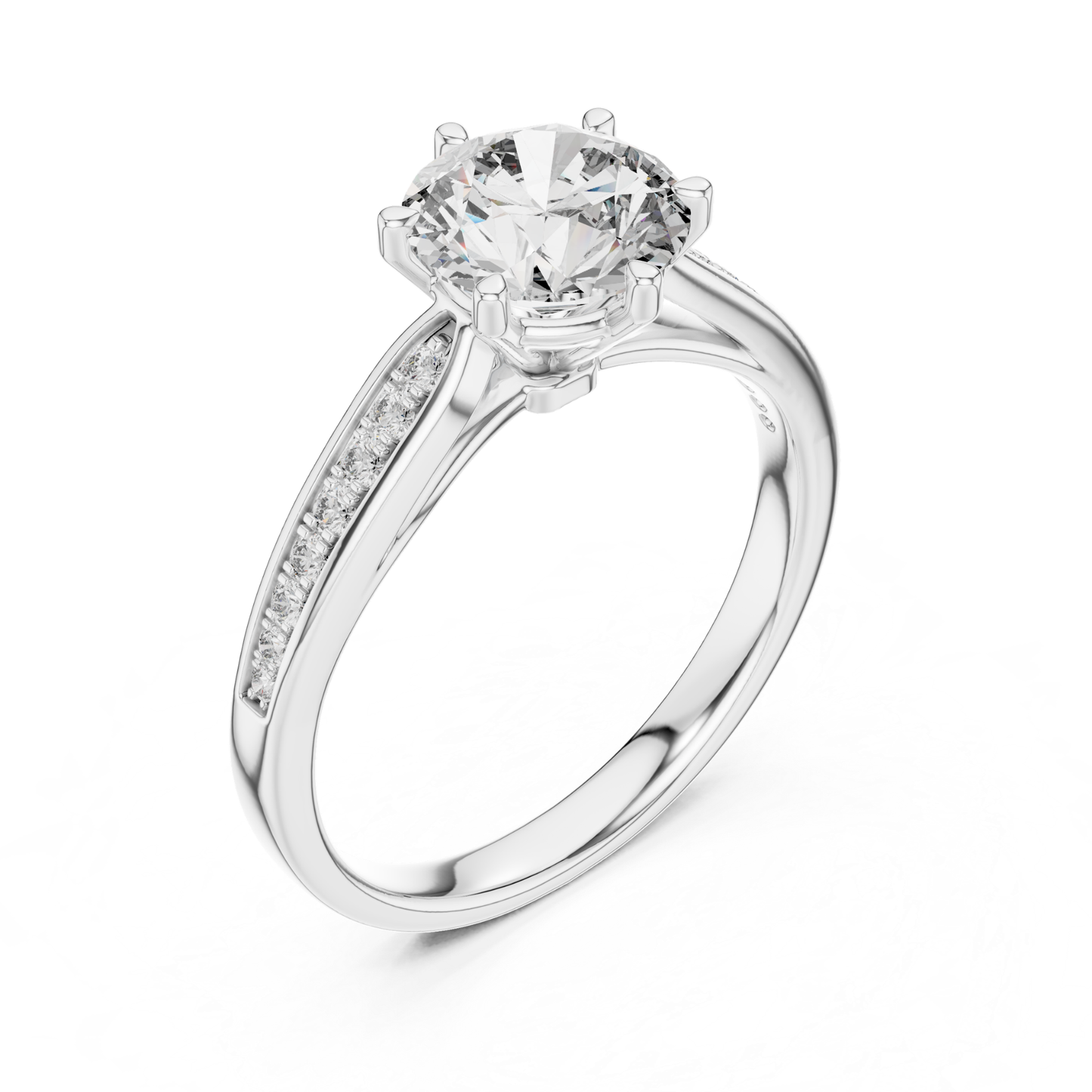 Round Diamond Channel Side Band Ring | Brilliance in Perfect Flow