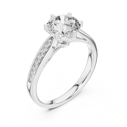 Round Diamond Channel Side Band Ring | Brilliance in Perfect Flow