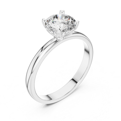 Round Diamond Simple Band Ring | 18K Gold Fine Jewelry