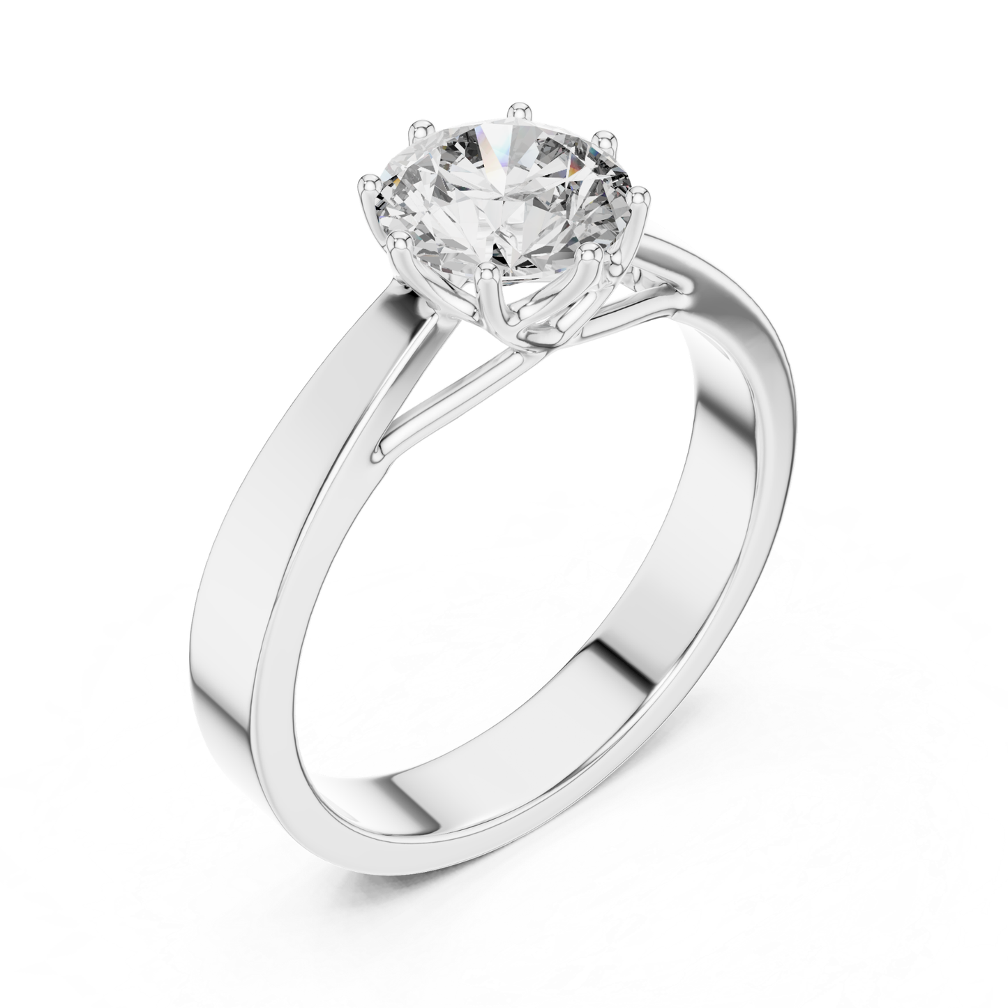 Round Diamond Solitaire Ring | 18K Gold Fine Jewelry