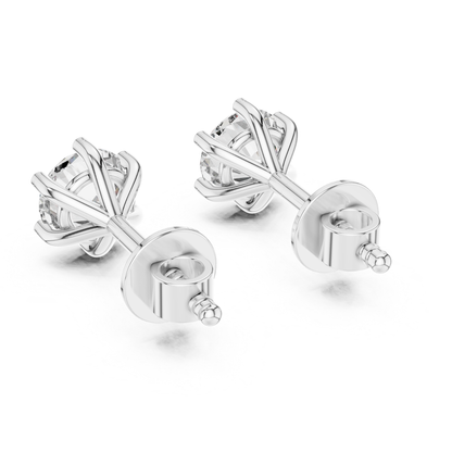 Round Diamond Stud Earrings | Timeless Brilliance in Six Prong Setting